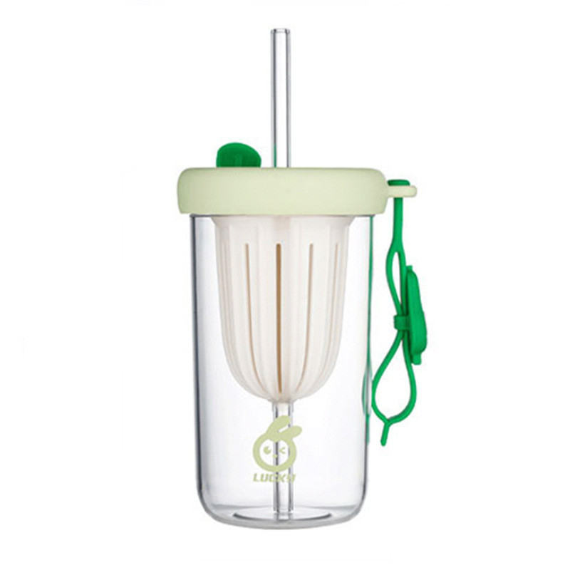 Teeseparation Teetasse 500 ml Hochwertige kalte Extraktionstasse mit Strohwasser Tasse Aktivität Geschenk