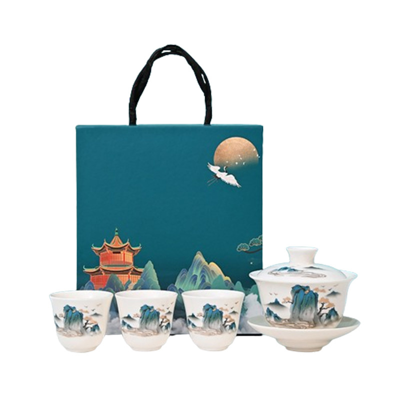 Qianshan Schaf Fett Jade Kung Fu Tee Set Perfekt Geschäftspartner Geschenk Gelegenheit Jahr