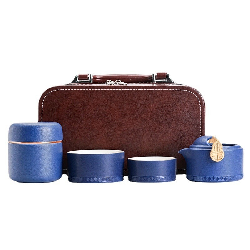 Sammler Fu Lu Aufbewahrung Fast Cup Set in tragbare Leder Geschenkbox für persönliche Geschenke