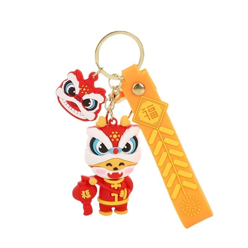 Schönes und kleines PVC Schlüsselring für das Jahr der Loong Lucky Charm Schlüsselring Anhänger