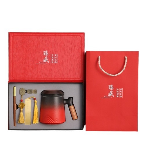 Fu Lu Speicher Schnellbecher Set in tragbare Leder Geschenkbox perfekt für besondere Anlässe