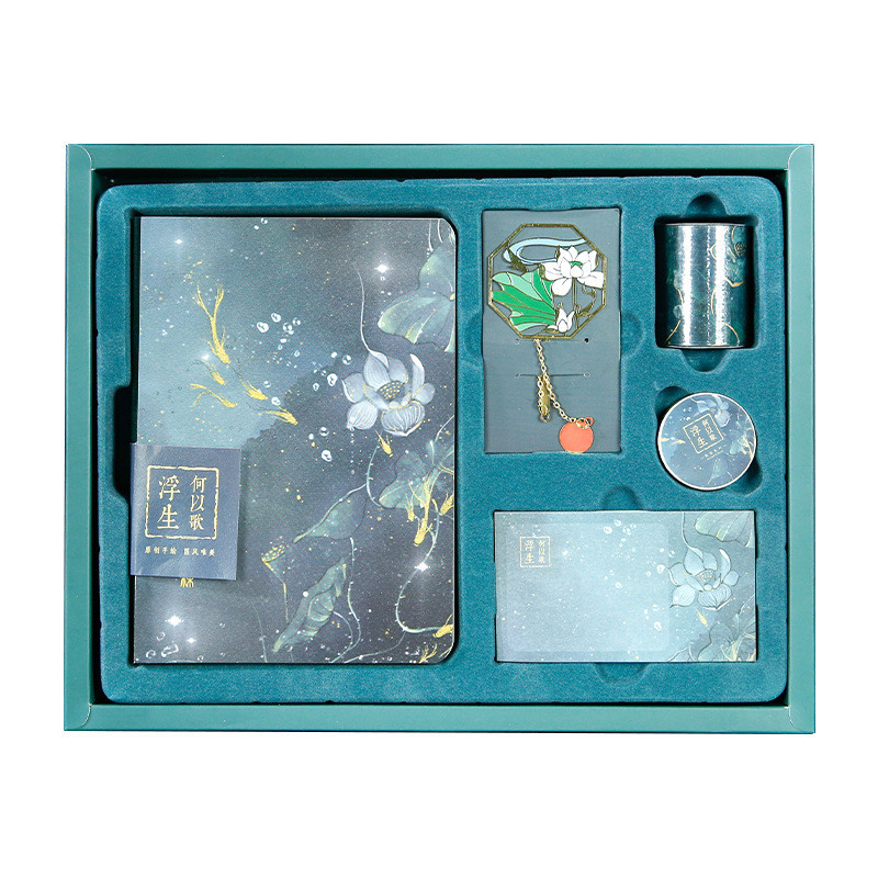 Dankeschön Geschenk Rucksack Notizbuch Set mit Retro-Design Sticky Notes Band Metallbuchmarke