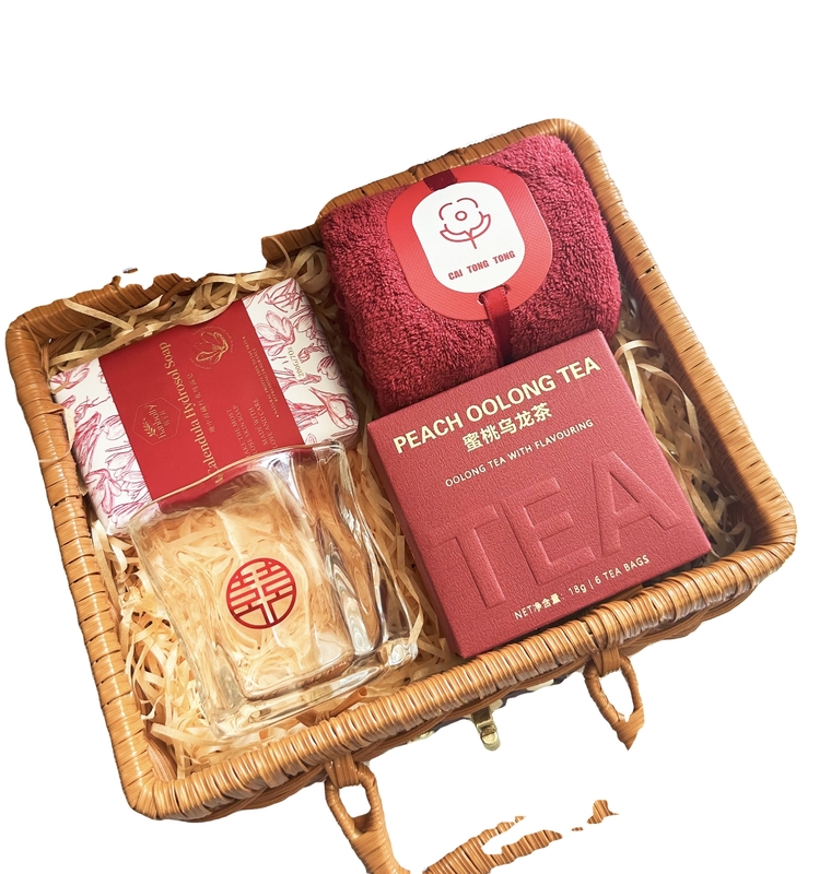 Sechsstückiger exquisiter Wicker Gewebter Korb Hochzeitsgeschenk für Gäste Eröffnung